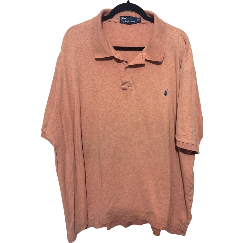 Polo Ralph Lauren Polo Shirt Mens 2XLT Orange Peach Golf short sleeve‎ flaw